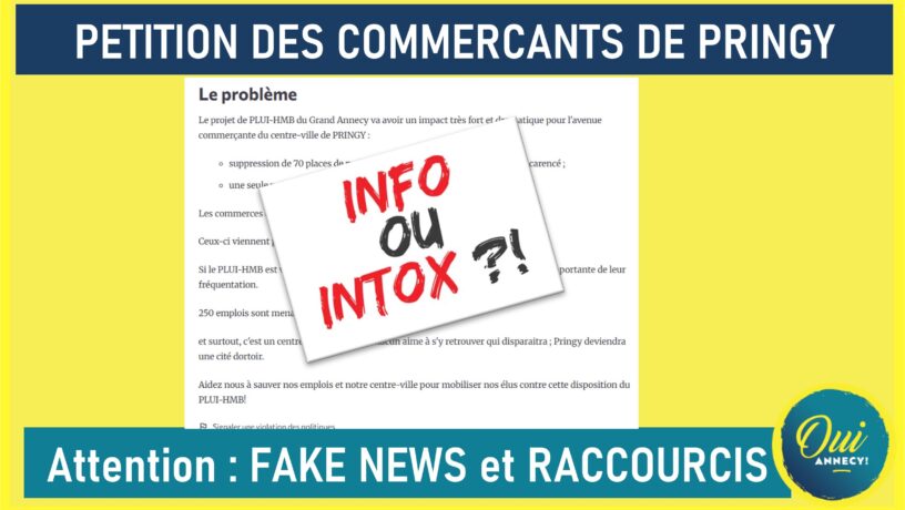fake news pétition commerçants pringy