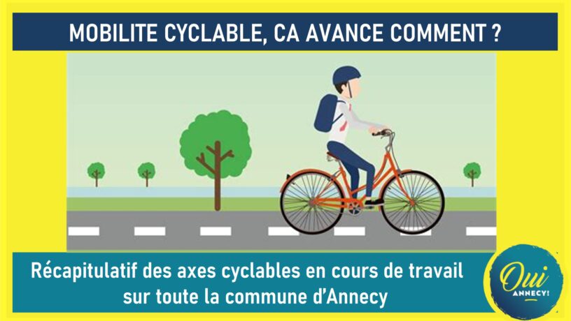 recap en slide des axes cyclables en cours de travail