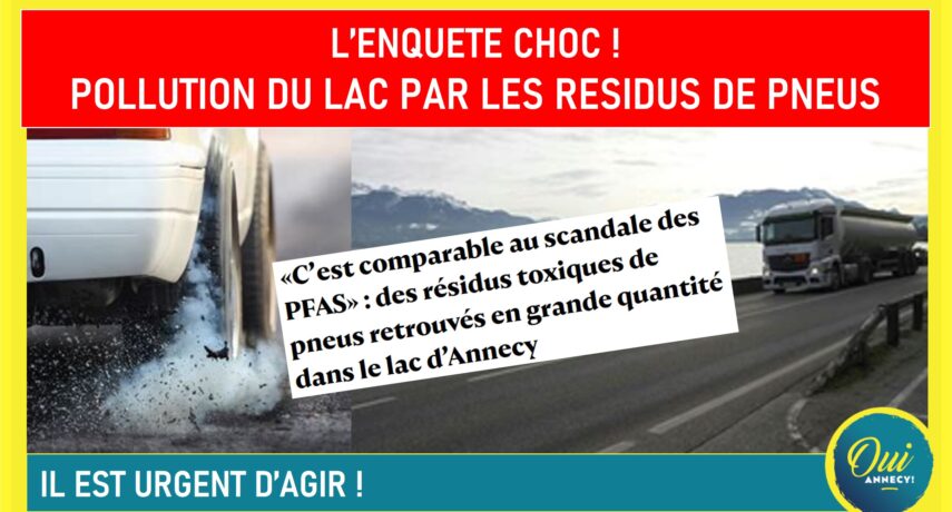 pollution lac pneus particules et résidus